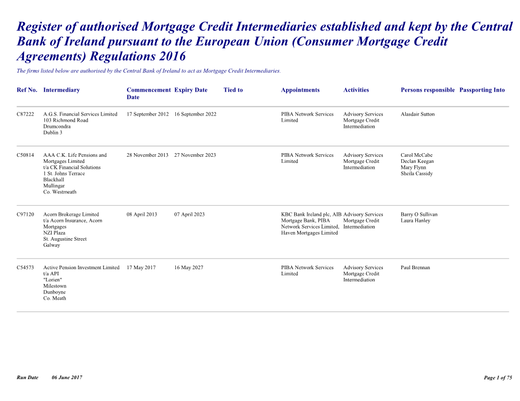 Mortgage Credit Intermediary