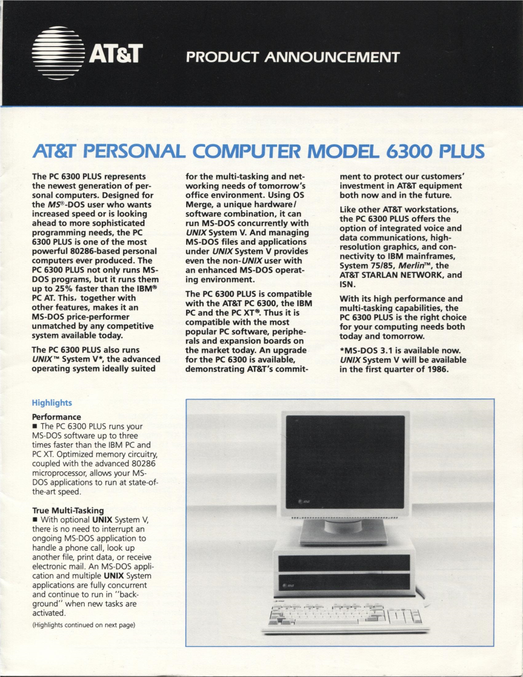 At&T Personal Computer Model G300 Plus