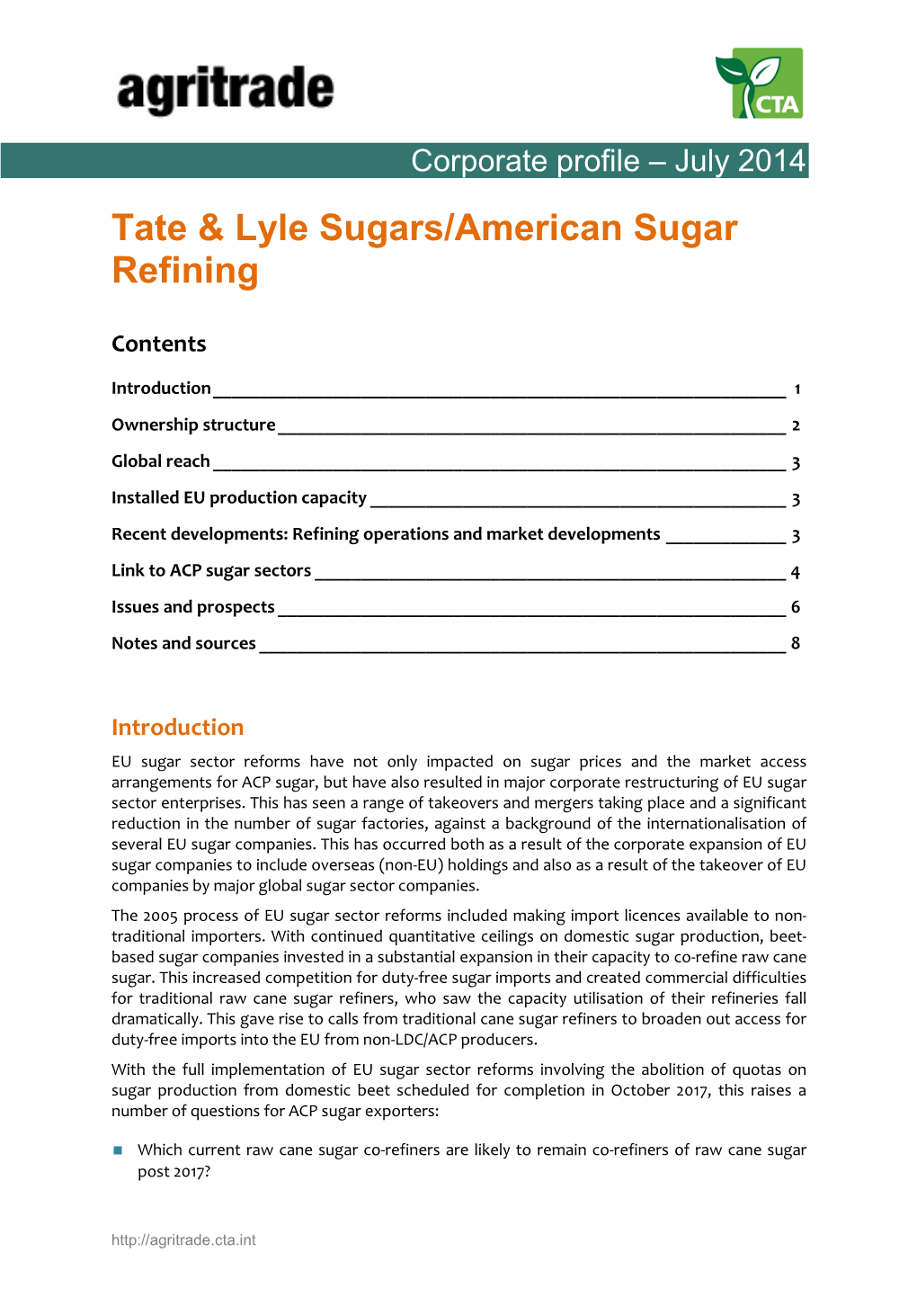Tate & Lyle Sugars/American Sugar Refining