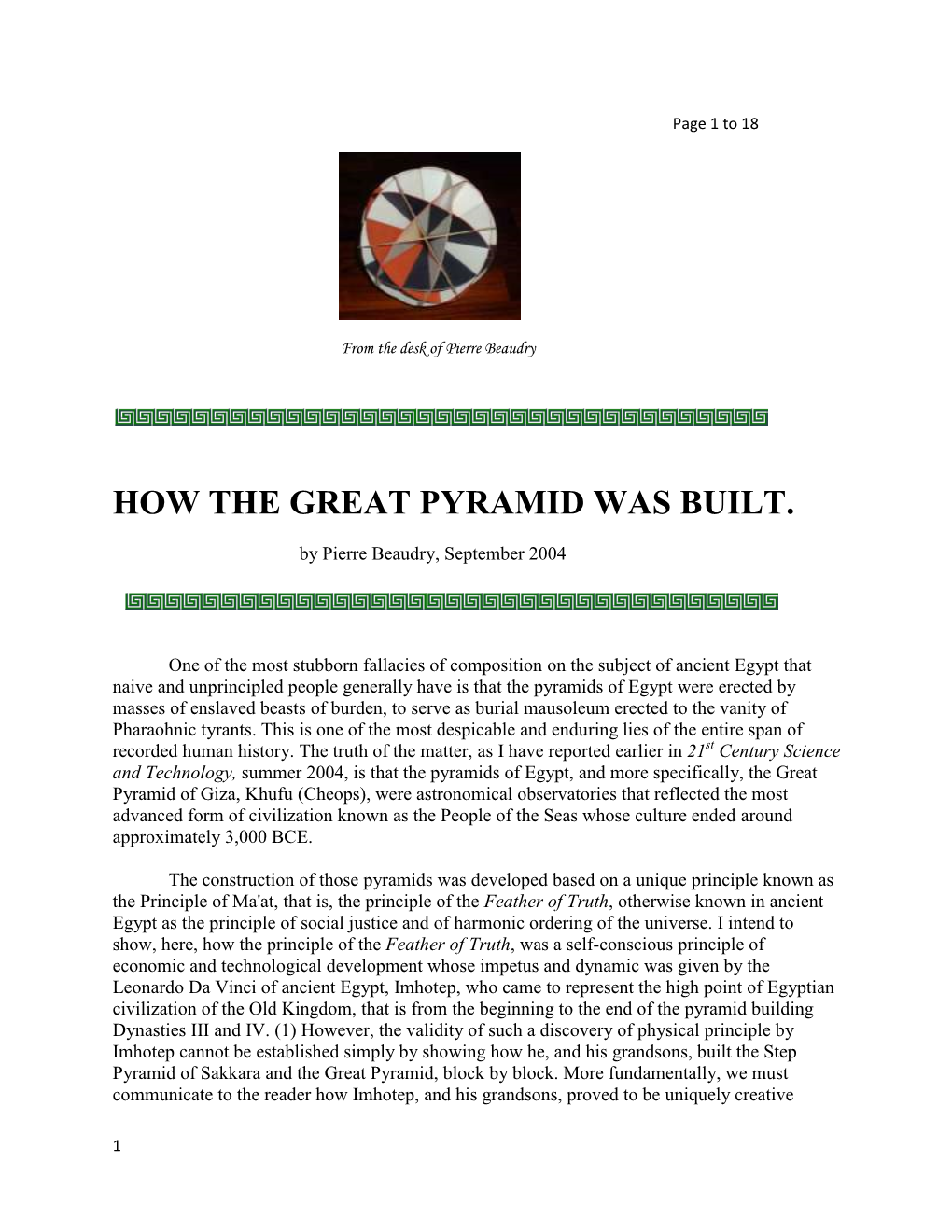 How the Great Pyramid of Egypt Was Built