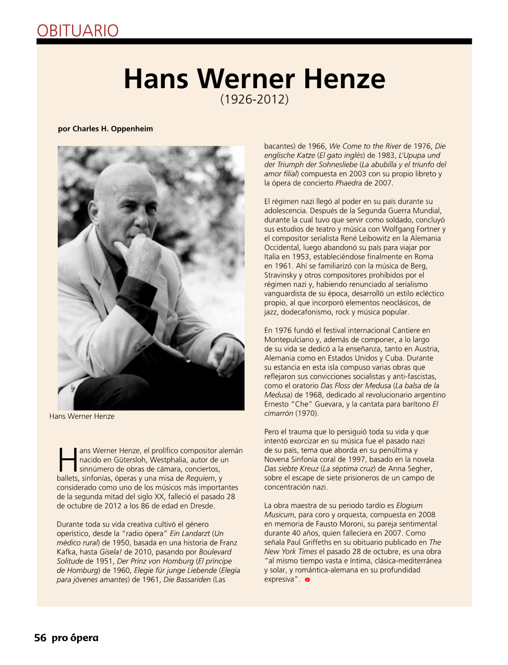 Hans Werner Henze (1926-2012)