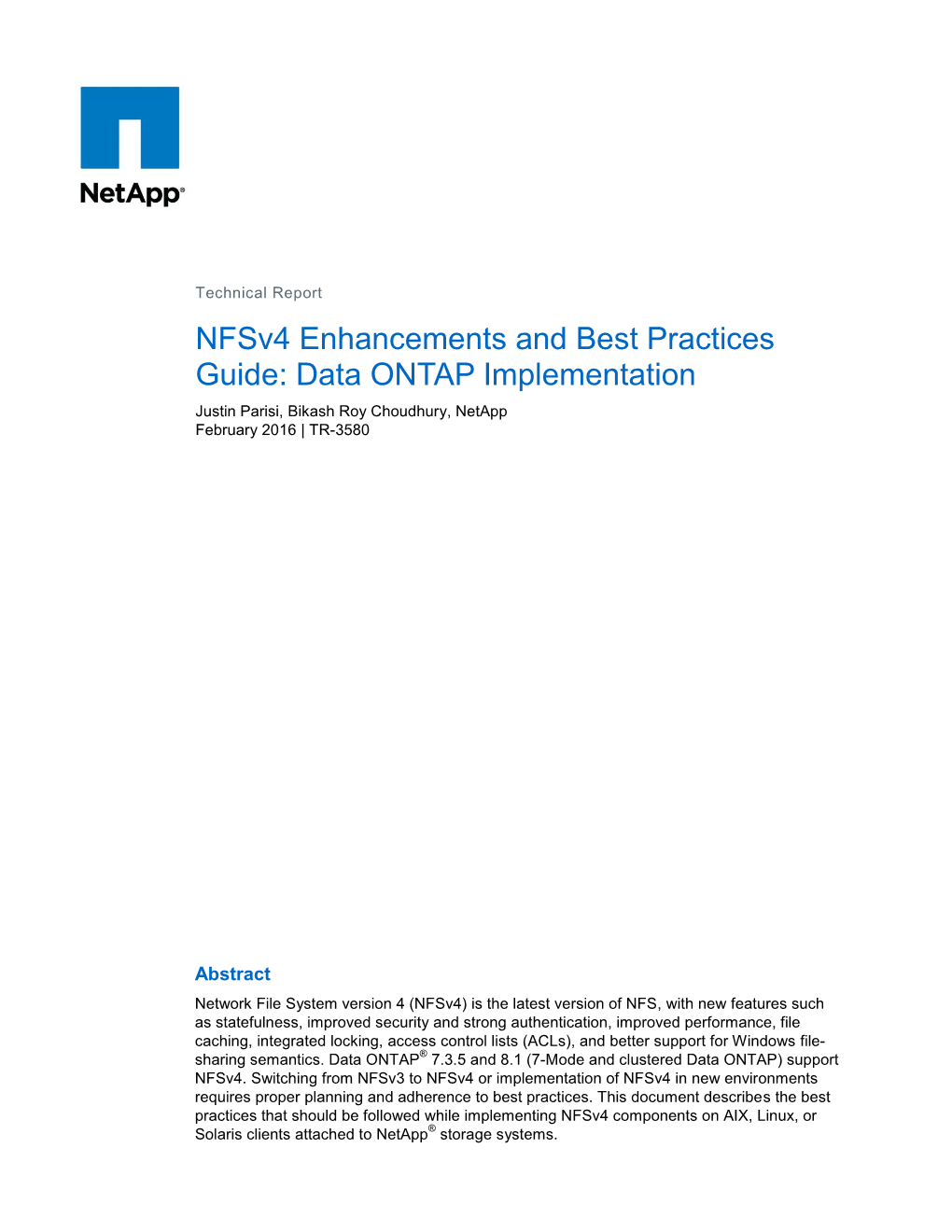 Nfsv4 Enhancements and Best Practices Guide Data ONTAP