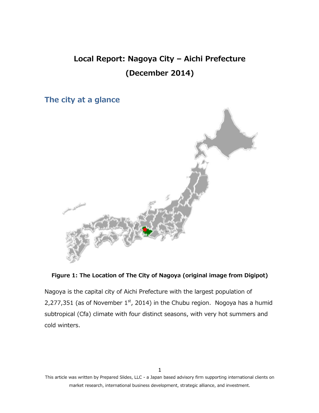 Local Report: Nagoya City – Aichi Prefecture (December 2014) The