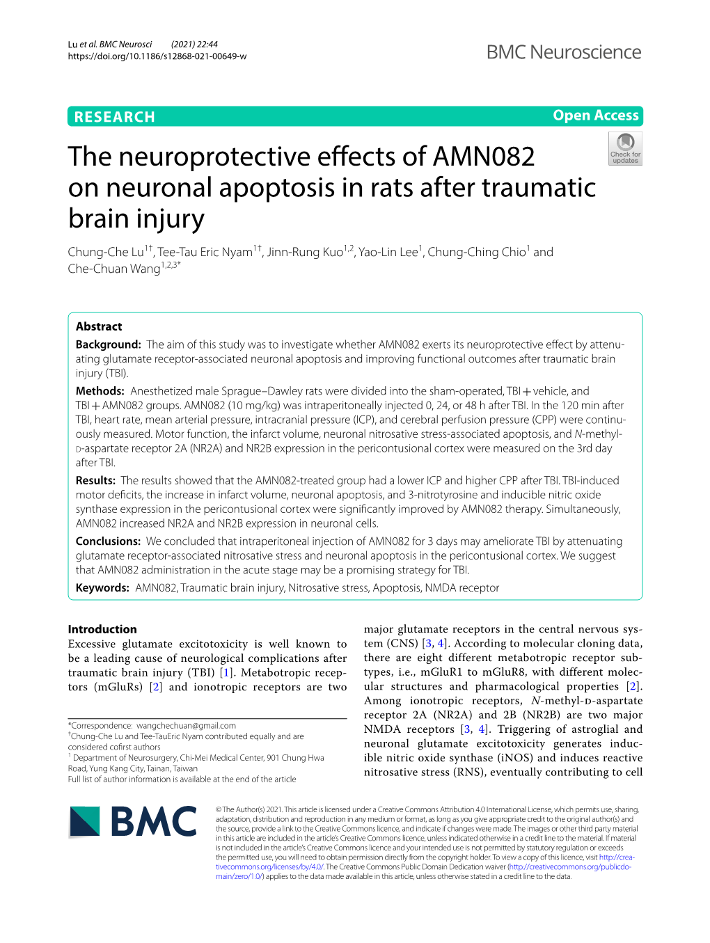 The Neuroprotective Effects of AMN082 On