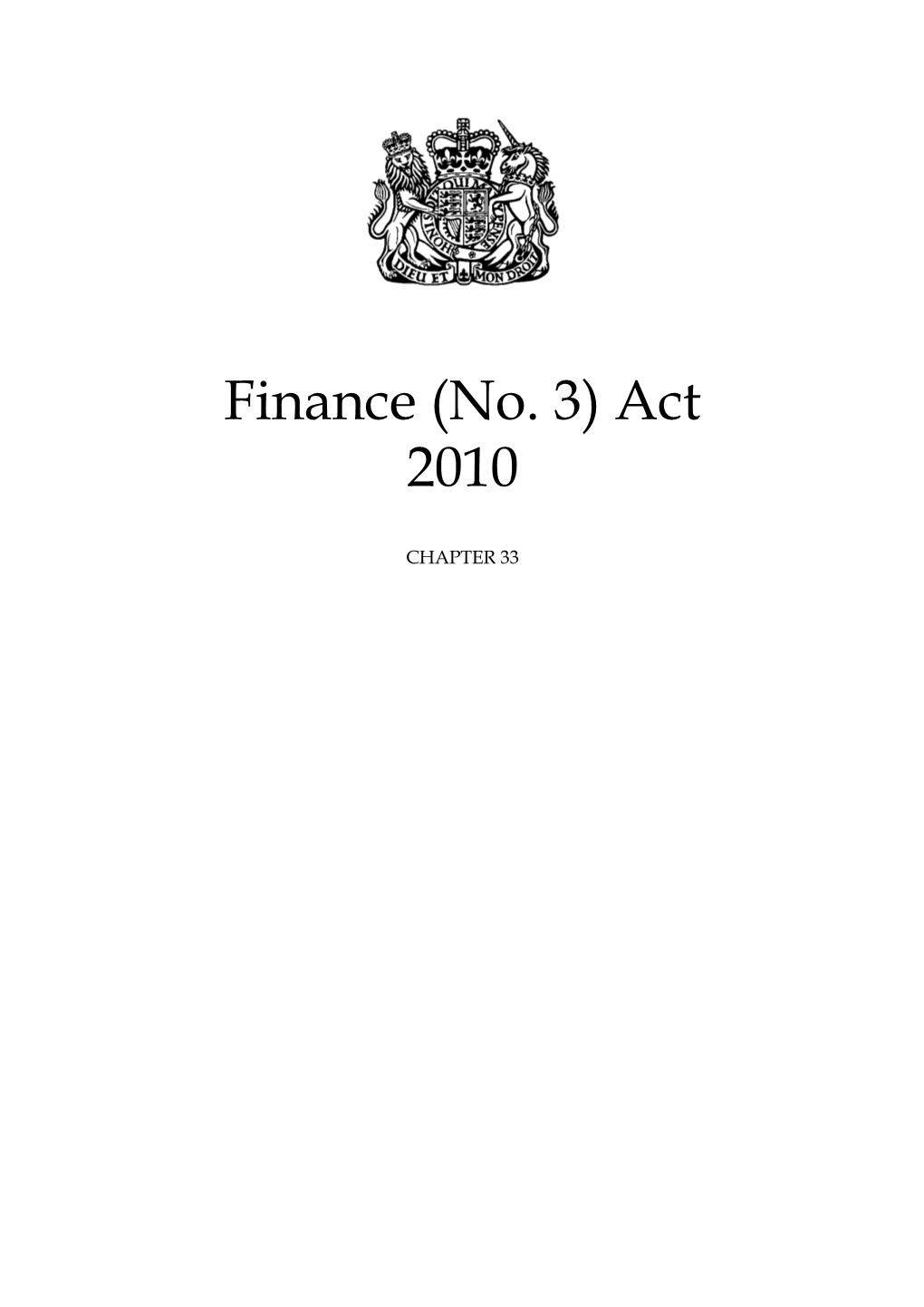 Finance (No. 3) Act 2010