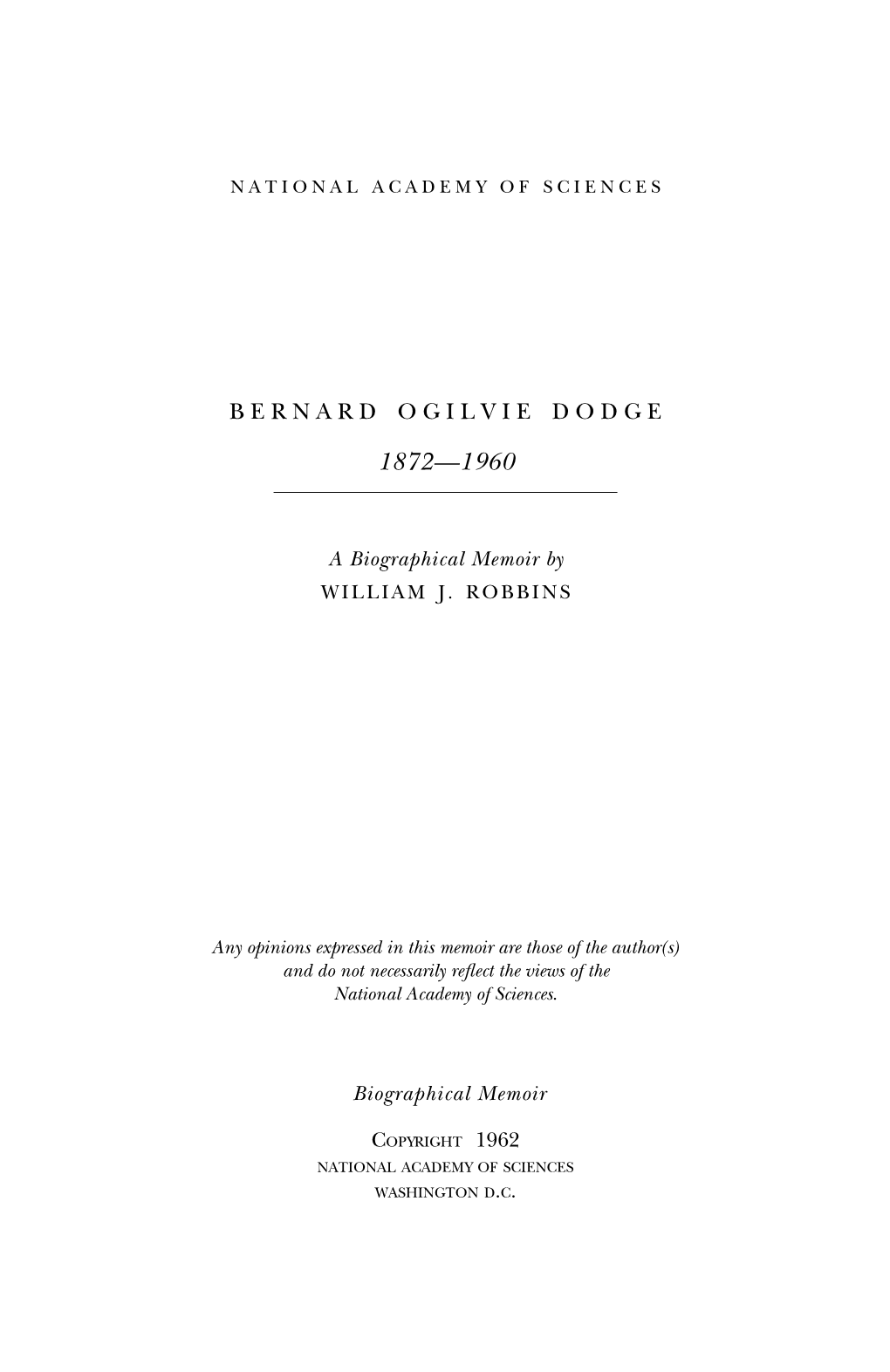 Bernard Ogilvie Dodge