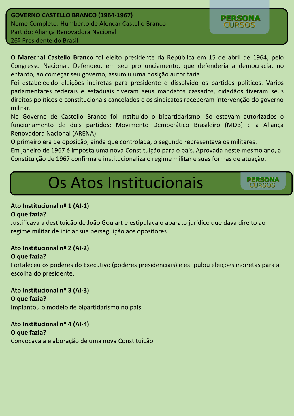 Os Atos Institucionais