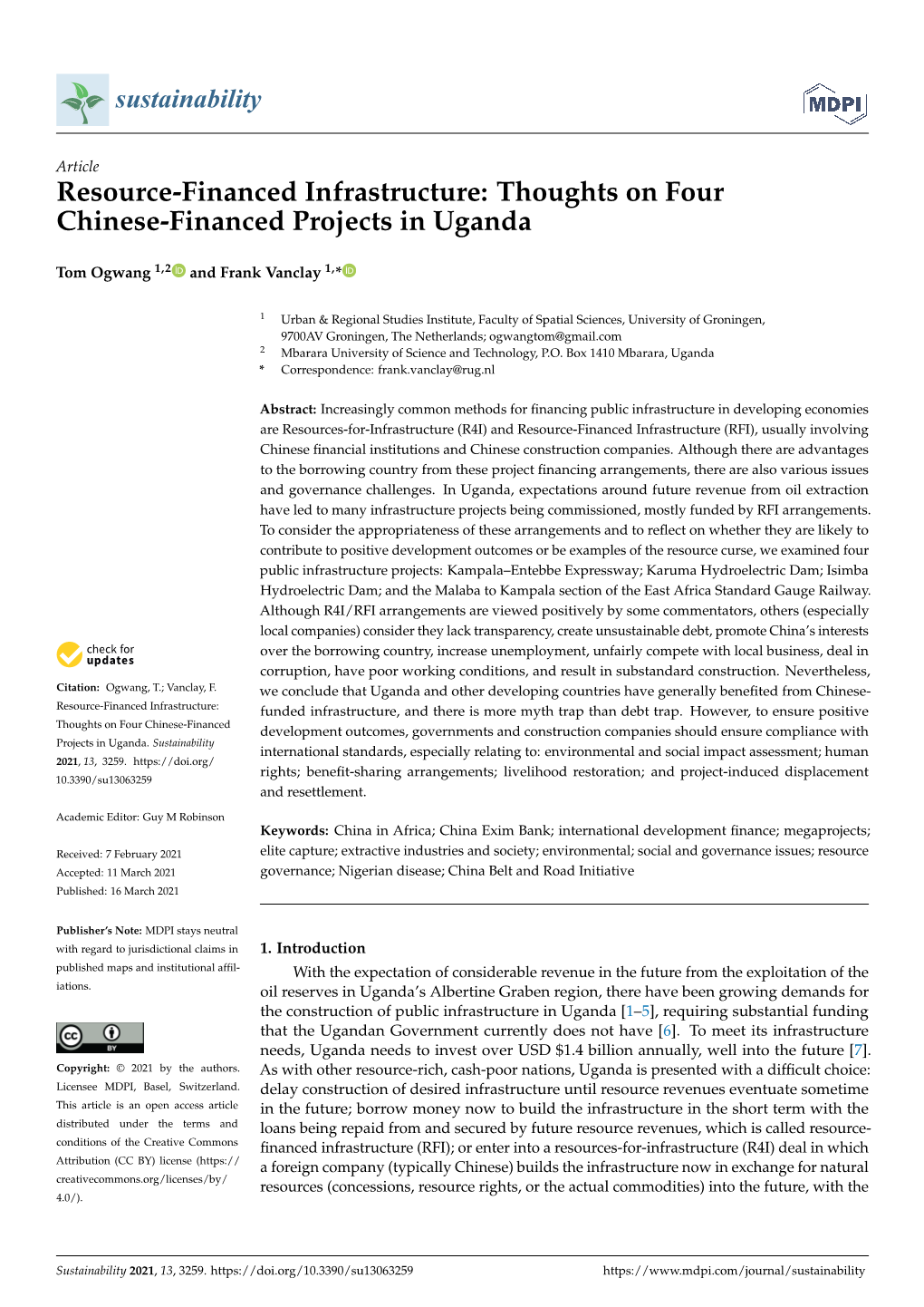 Thoughts on Four Chinese-Financed Projects in Uganda