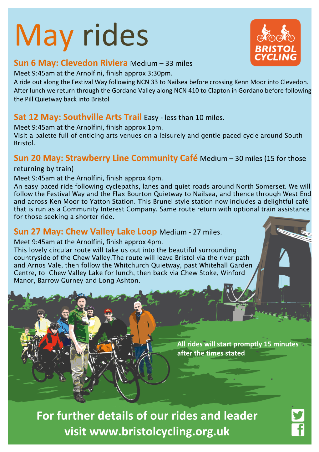 May Bristol Cycling A4 Poster 2018