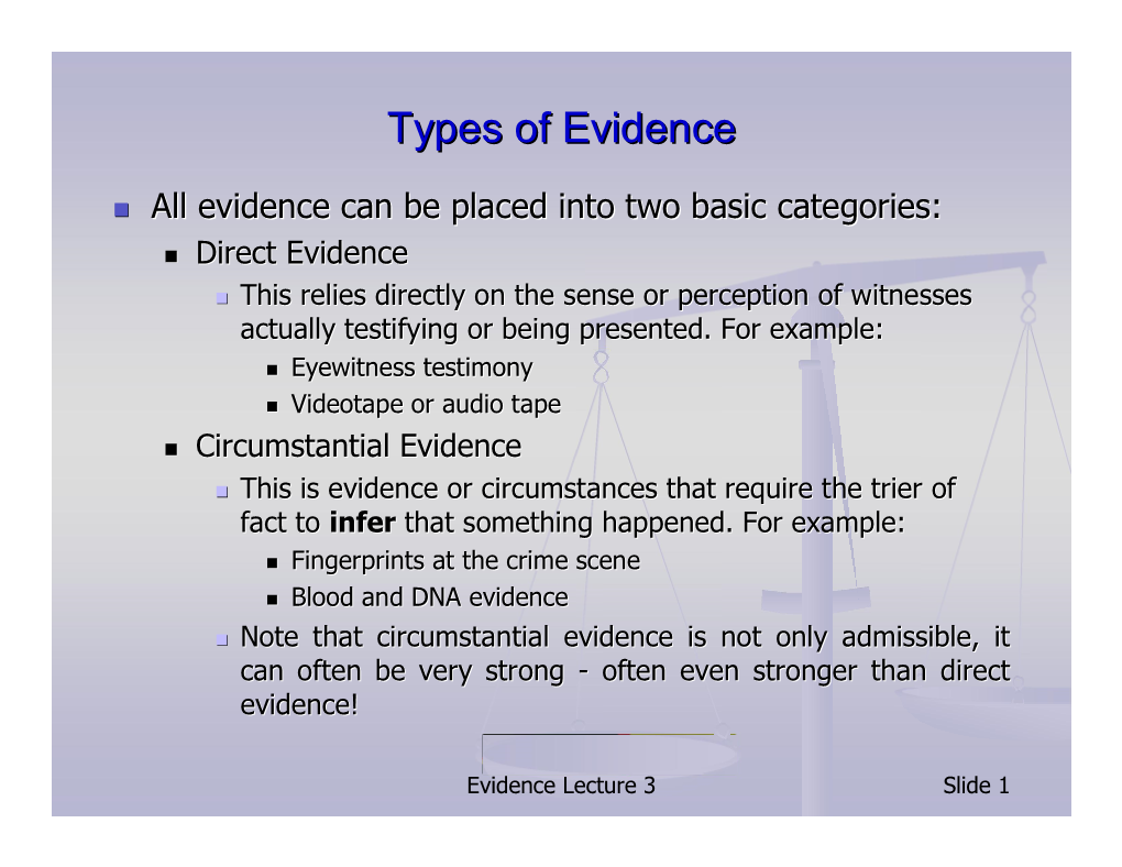 Types of Evidence