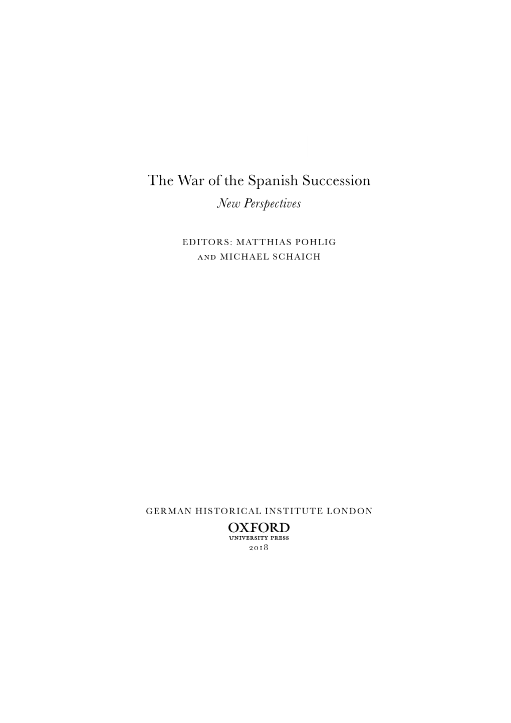 The War of the Spanish Succession and Habsburg Politics of Representation  M H 10