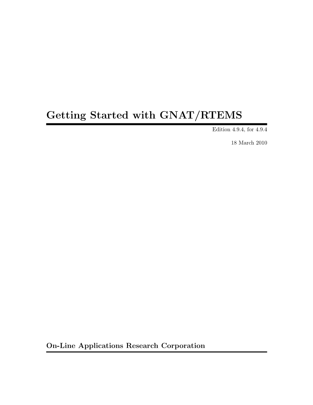 Getting Started with GNAT/RTEMS