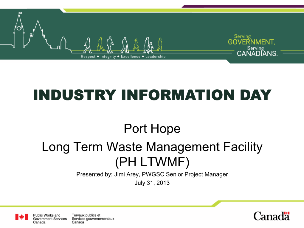 Port Hope Long Term Waste Management Facility (PH LTWMF)