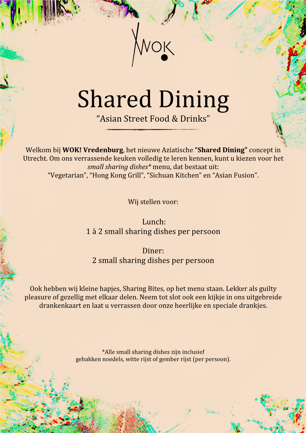Shared Dining “Asian Street Food & Drinks”