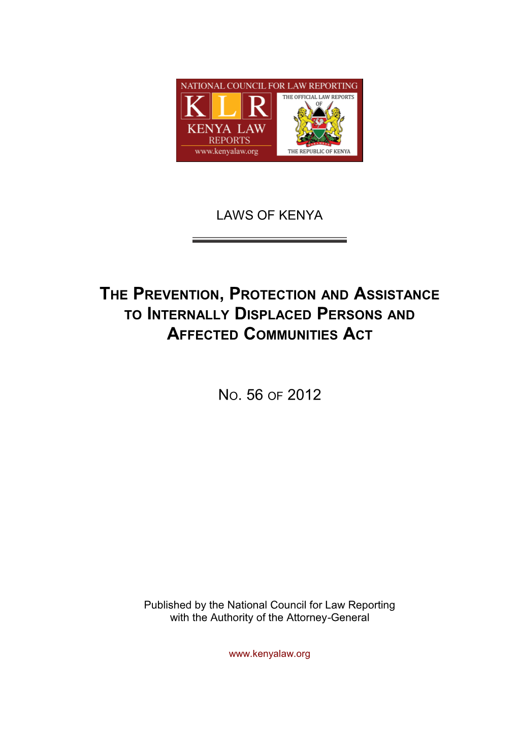 2012 Prevention, Protection and Assistance to Internally No. 56