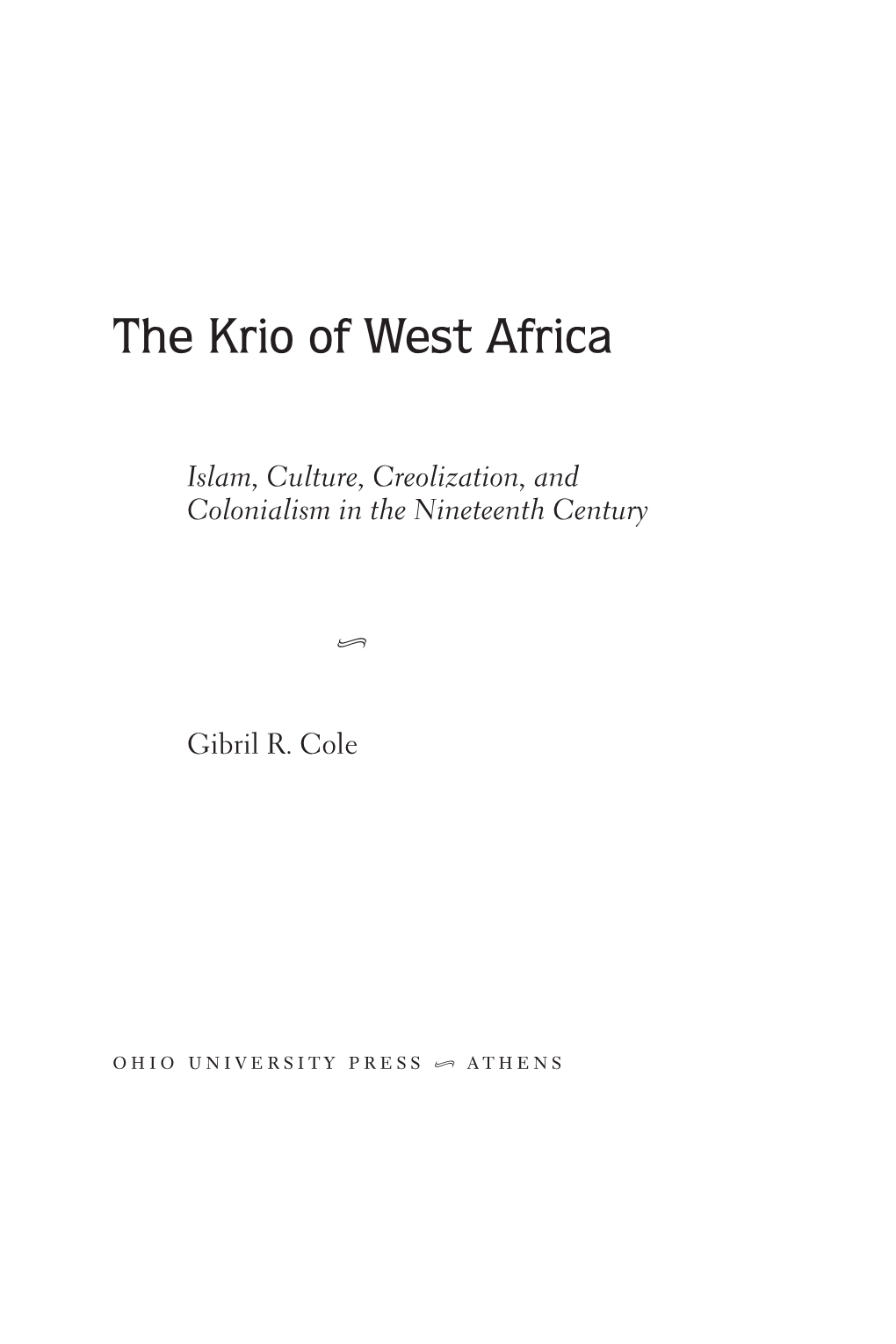 The Krio of West Africa