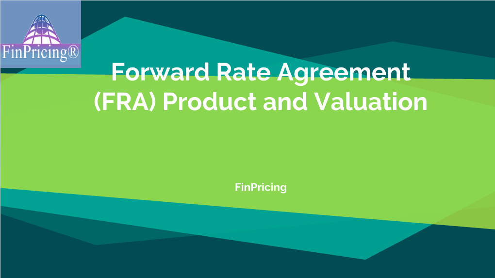 Forward Rate Agreement Tutorial