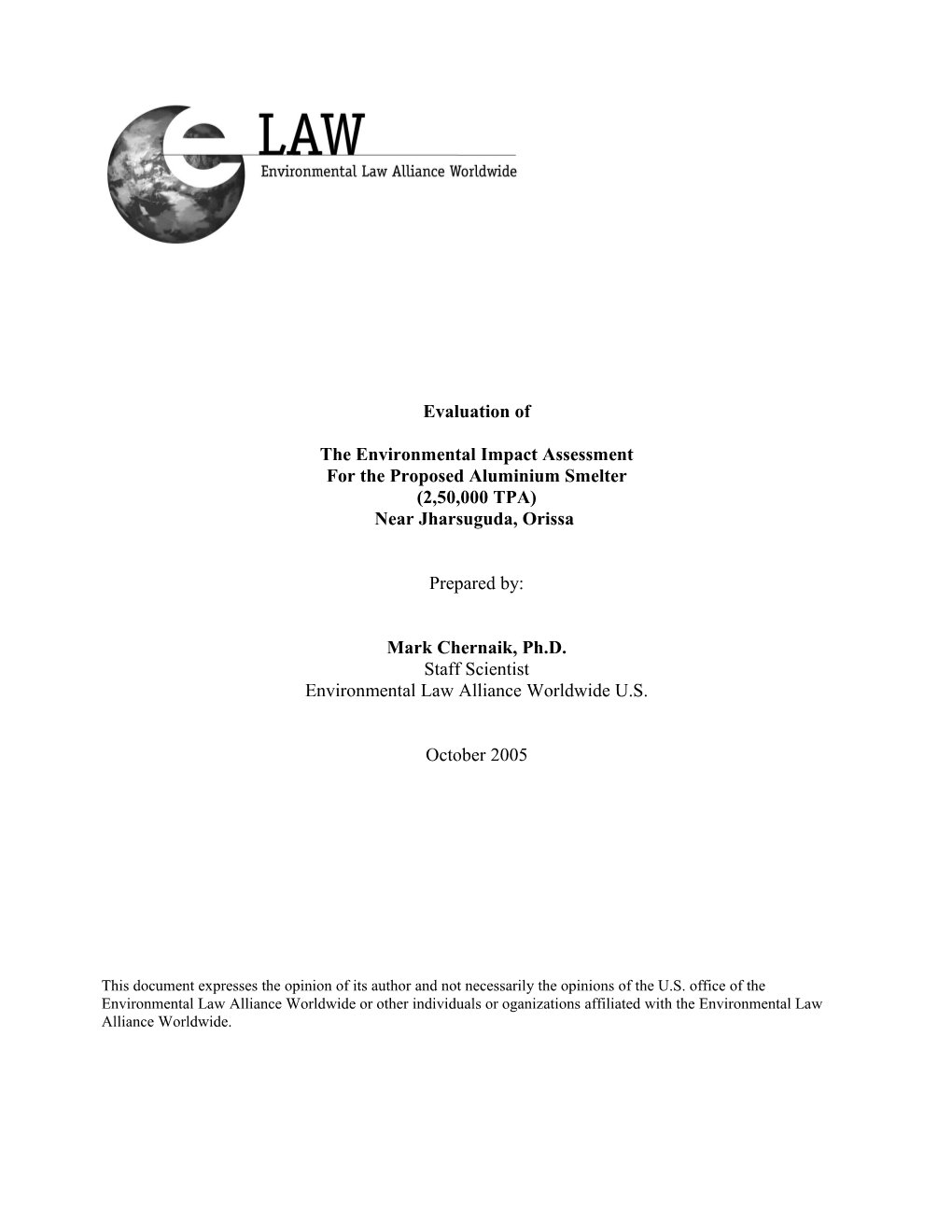 The Environmental Impact Assessment