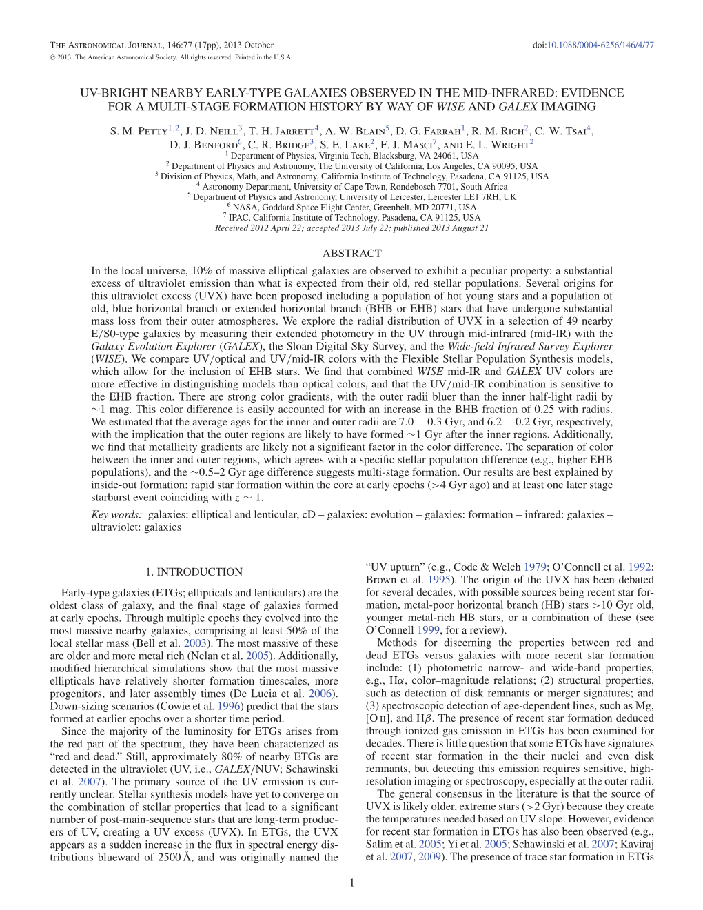 Uv-Bright Nearby Early-Type Galaxies Observed in the Mid-Infrared: Evidence for a Multi-Stage Formation History by Way of Wise and Galex Imaging