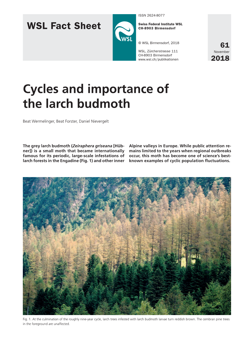 Cycles and Importance of the Larch Budmoth