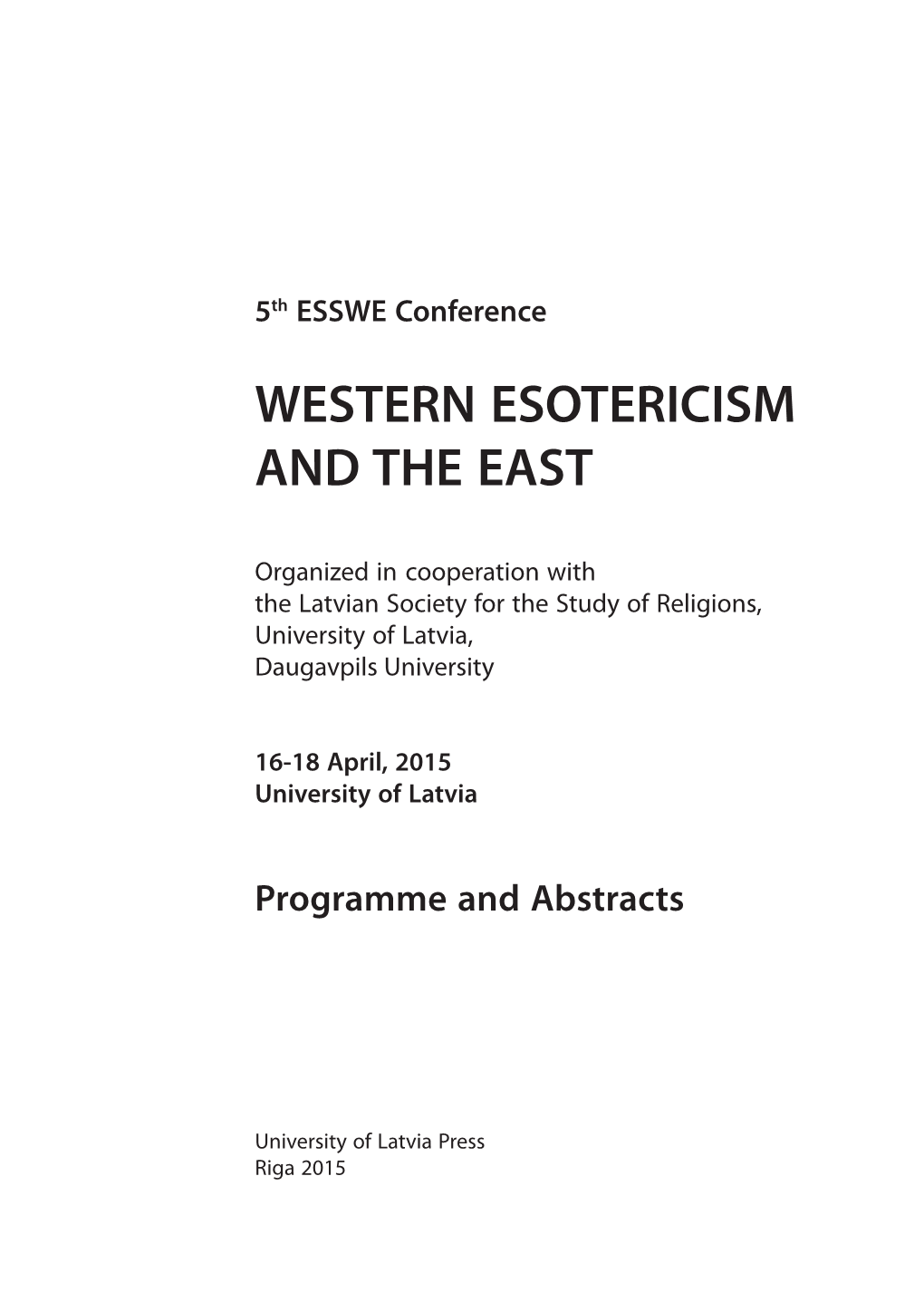 Western Esotericism and the East