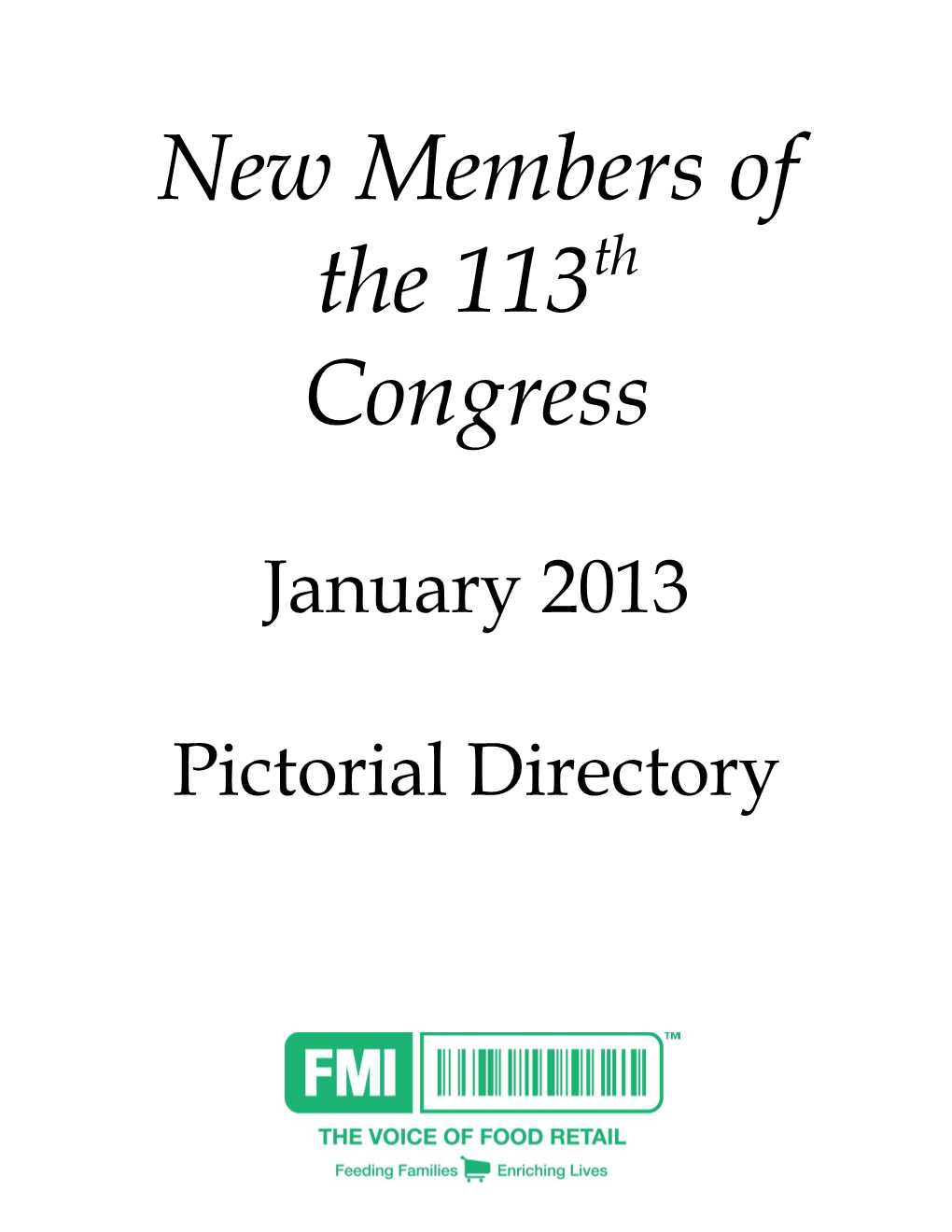 New Members of the 113Th Congress