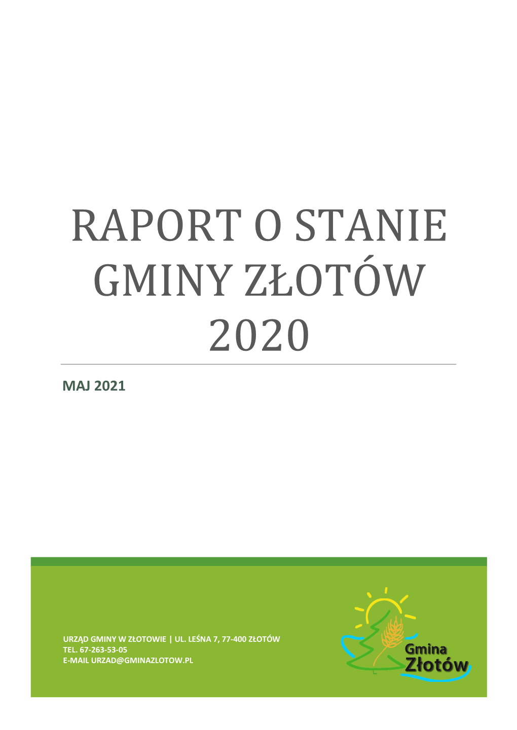 Raport O Stanie Gminy Złotów 2020