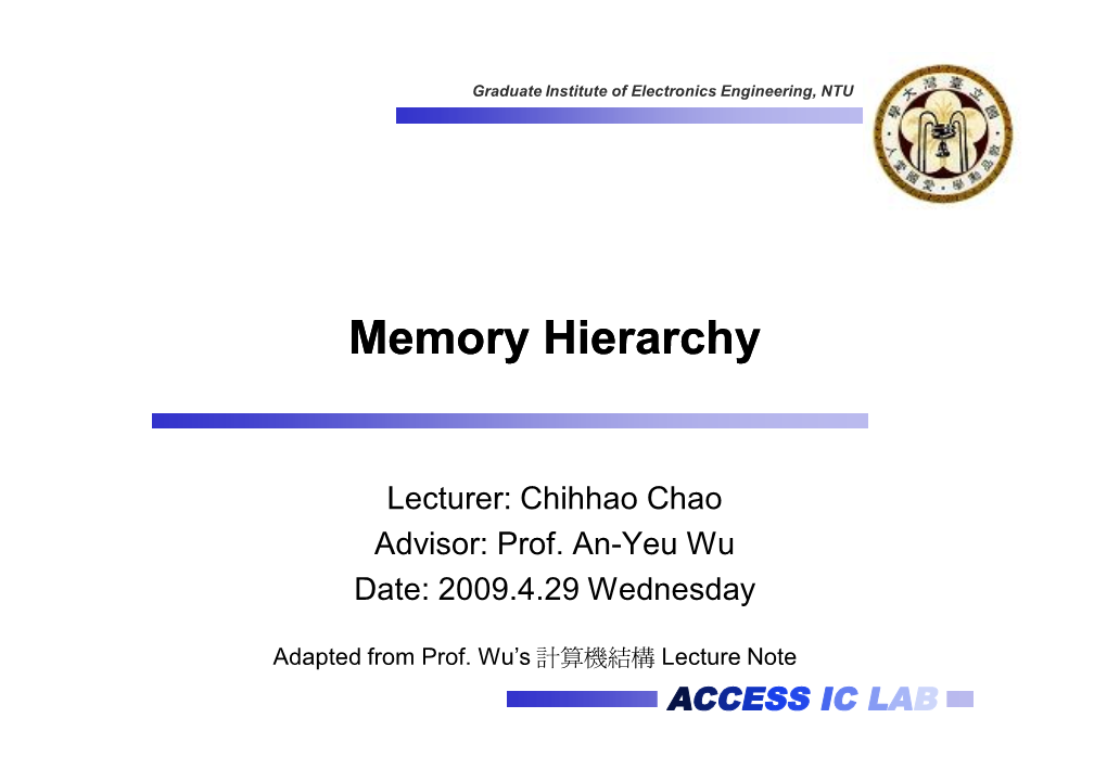 Memory Hierarchy