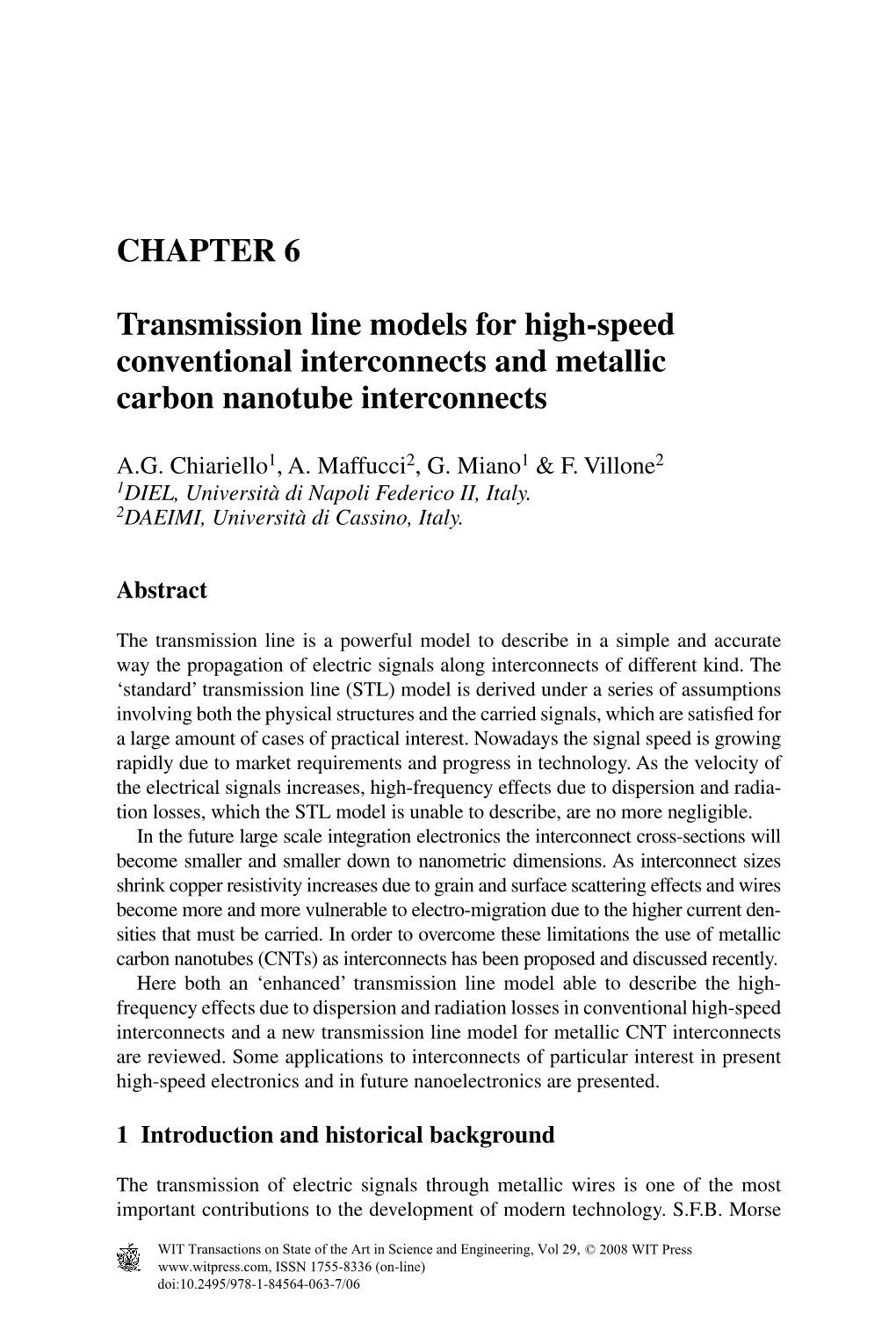 CHAPTER 6 Transmission Line Models for High-Speed Conventional