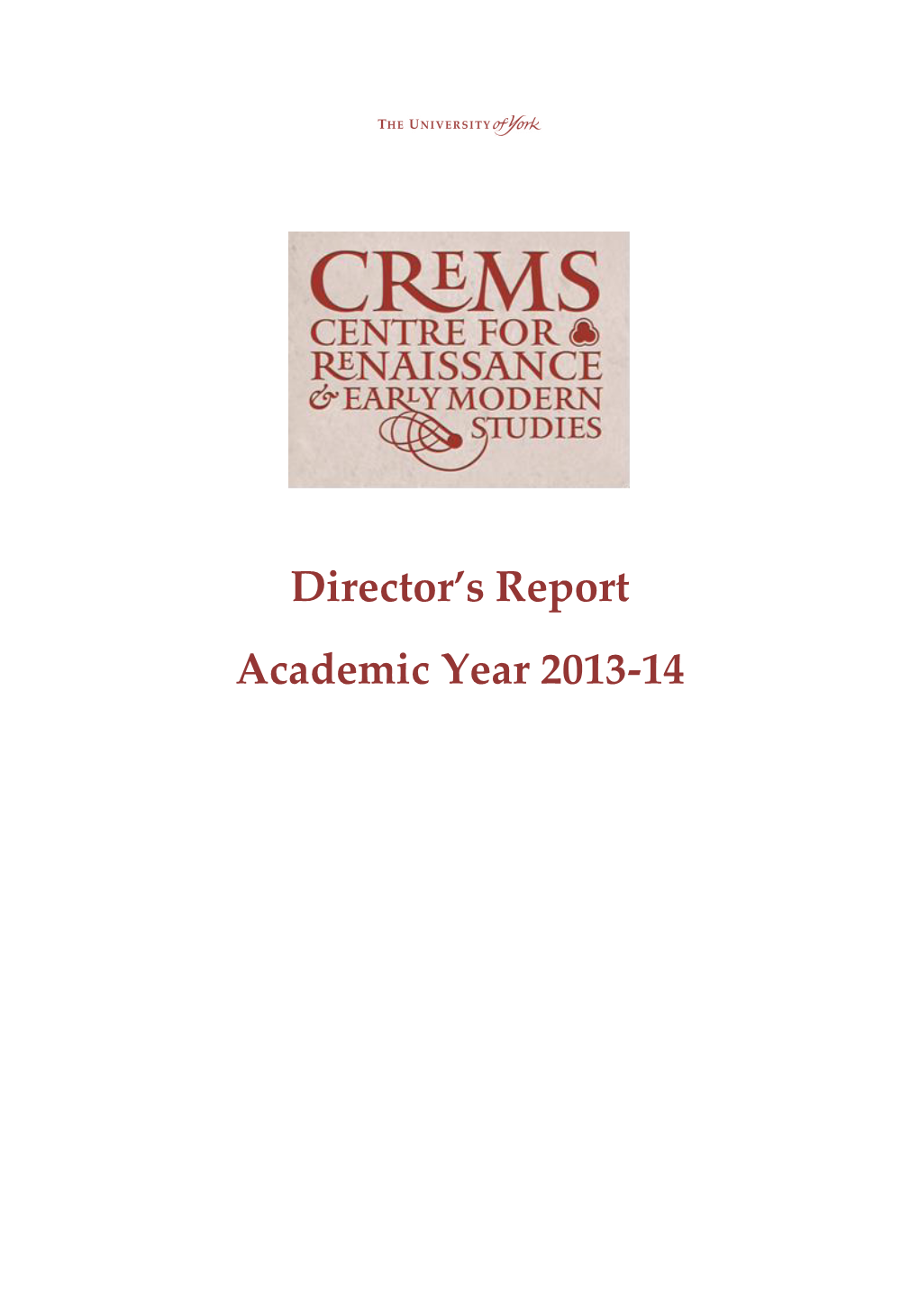 Director's Report Academic Year 2013-14