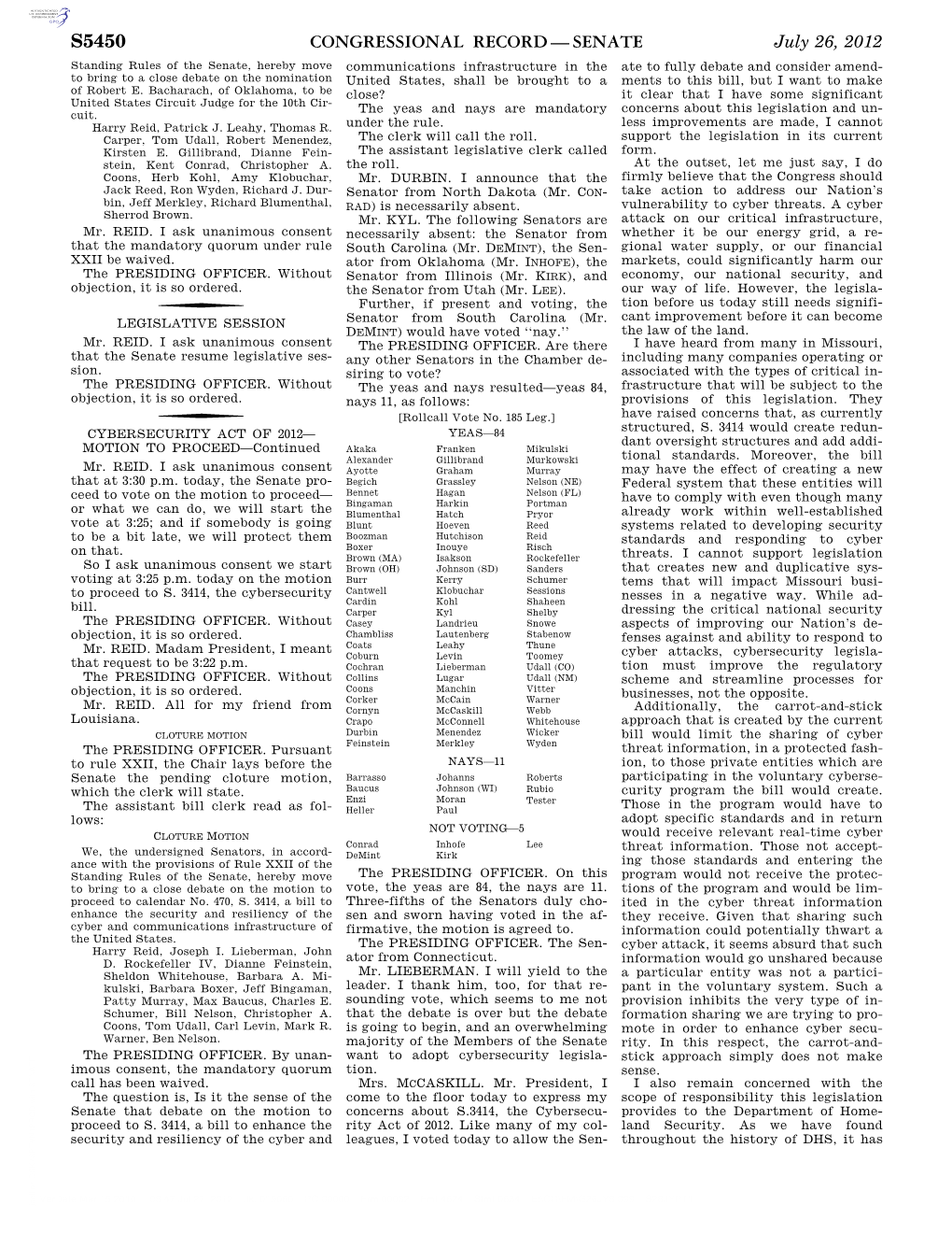 Congressional Record—Senate S5450