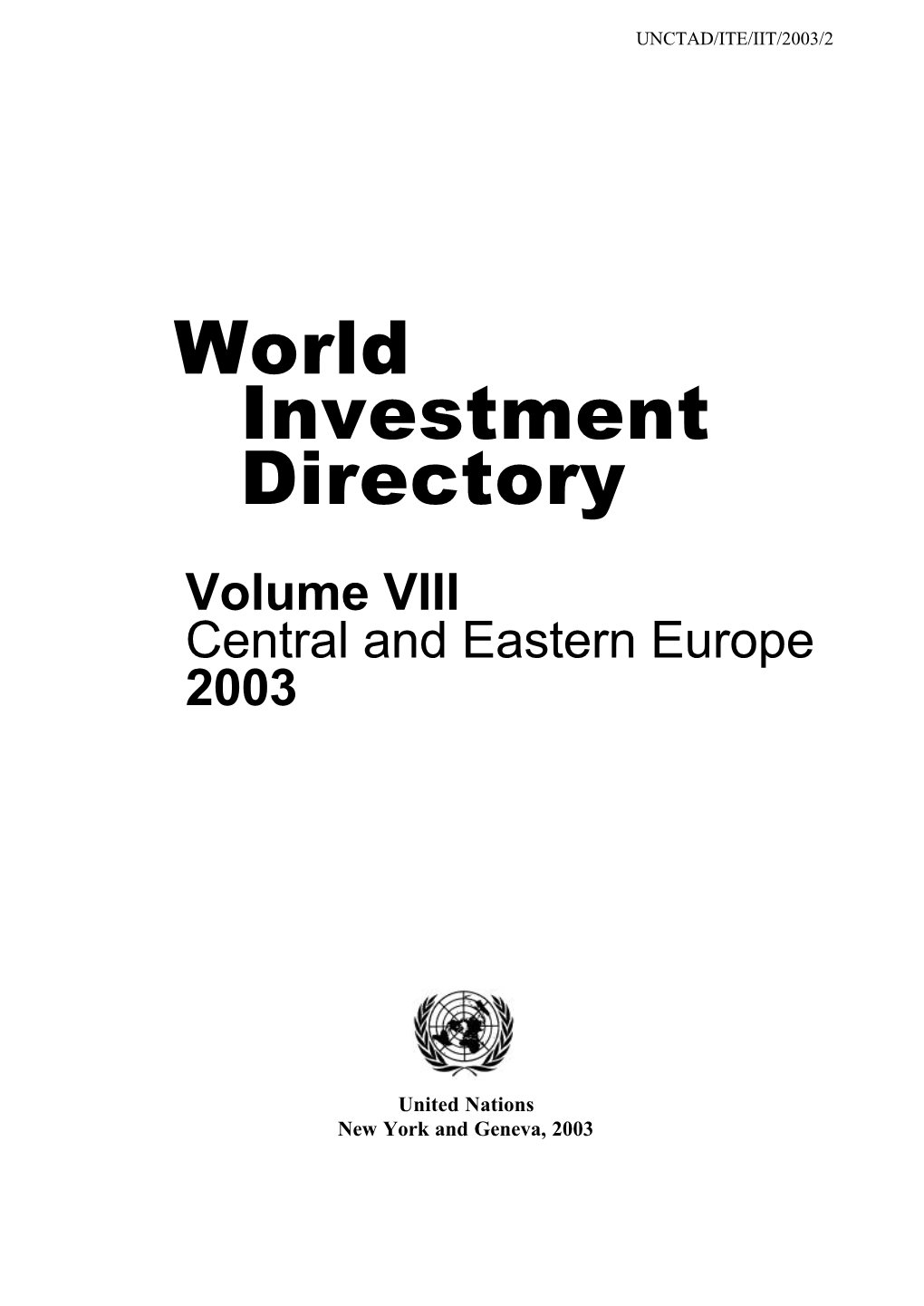 World Investment Directory