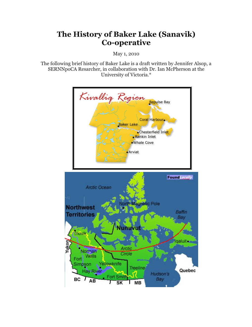 The History of Baker Lake (Sanavik) Co-Operative