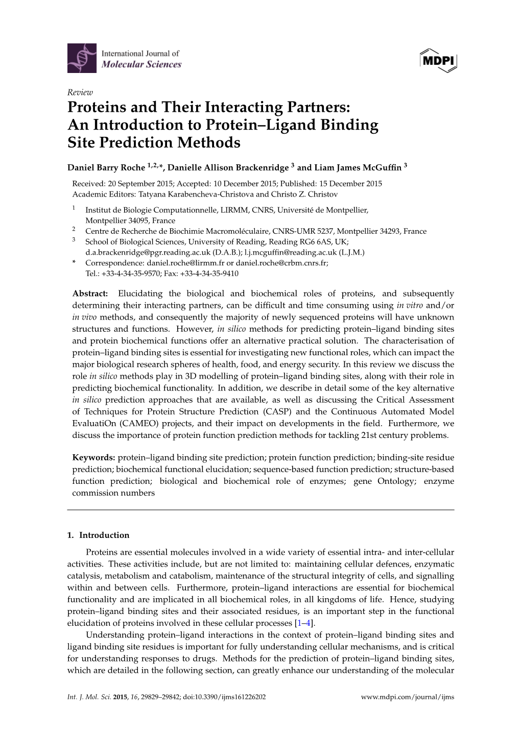 An Introduction to Protein–Ligand Binding Site Prediction Methods