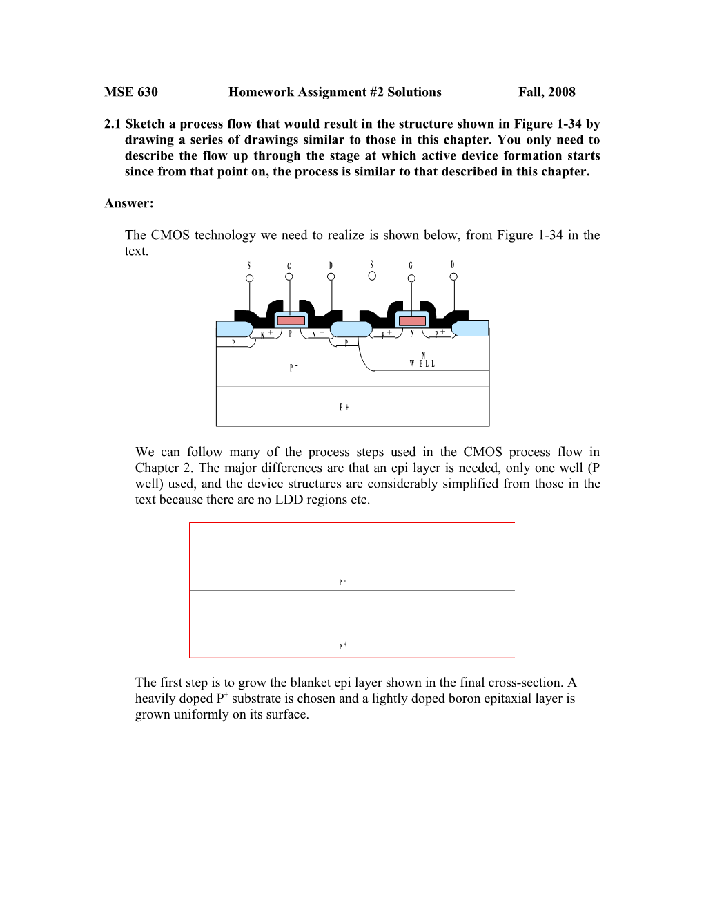 MSE 630 Homework Assignment #2 Solutions Fall, 2008