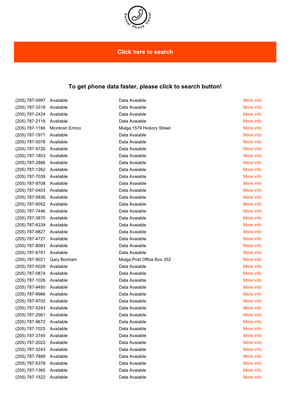 Click Here to Search to Get Phone Data Faster, Please Click to Search