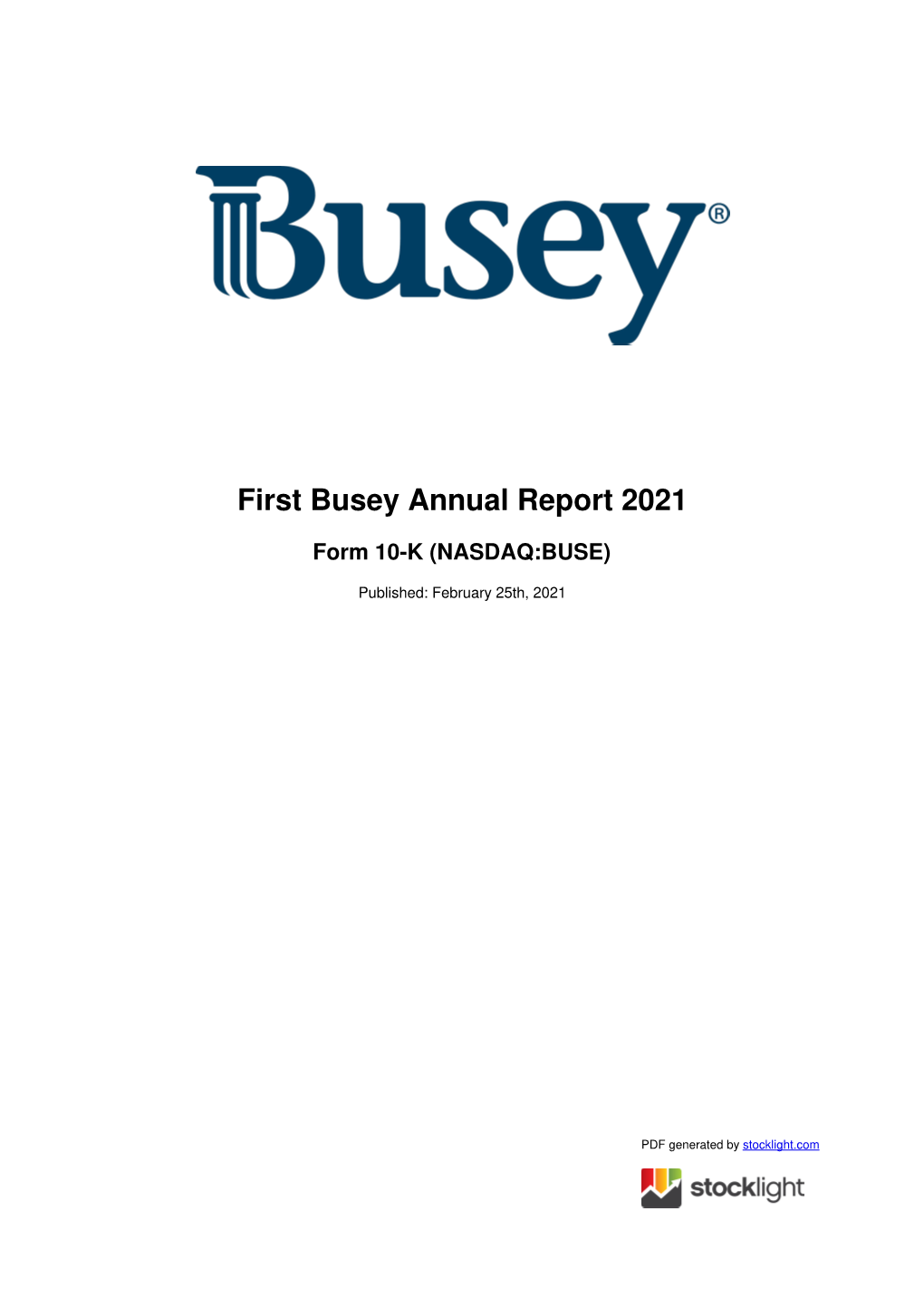 First Busey Annual Report 2021