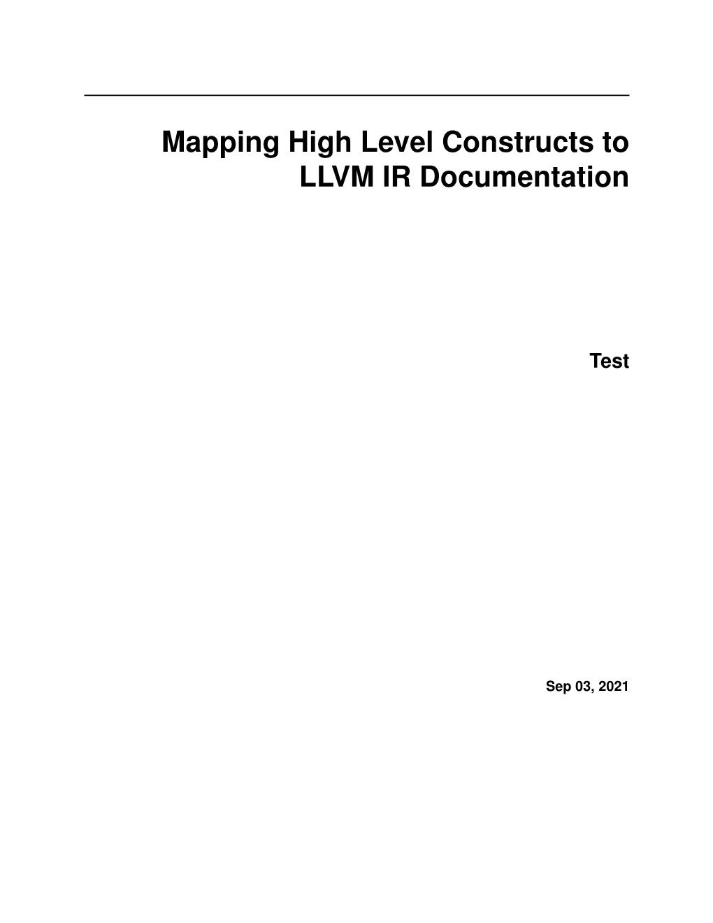 Mapping High Level Constructs to LLVM IR Documentation