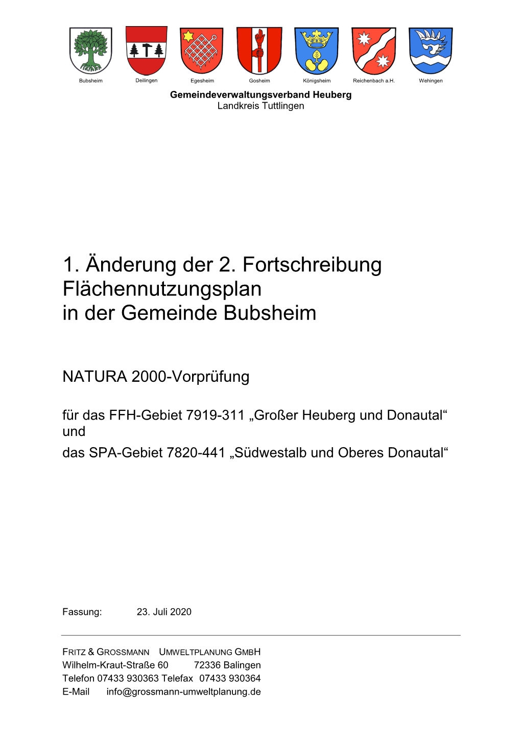 Gvvheuberg 2 Änderung FNP Nat2000vorprüfung
