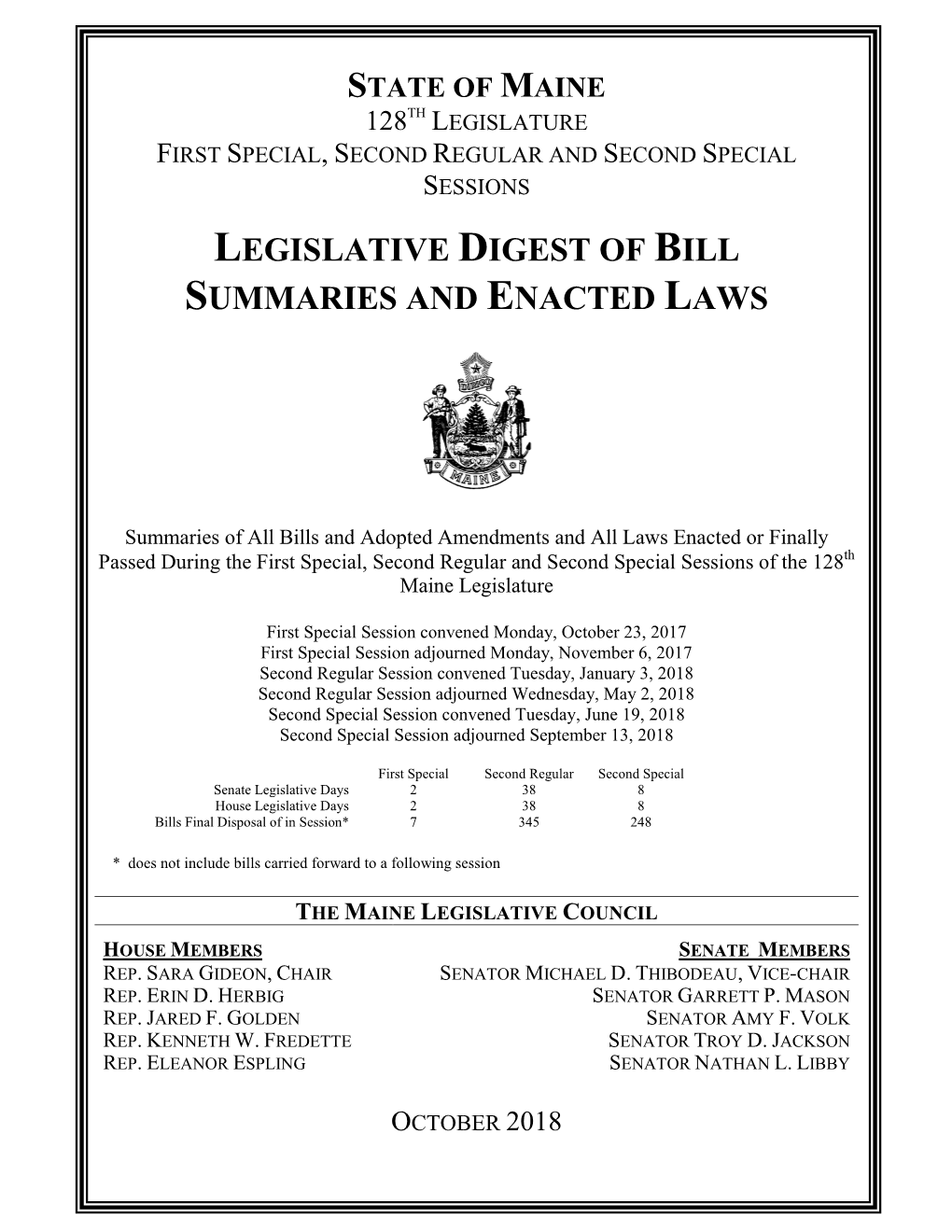 Enacted Law Digest Cover