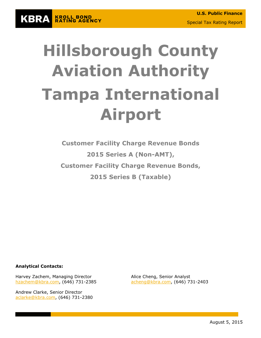 Hillsborough County Aviation Authority Tampa International Airport