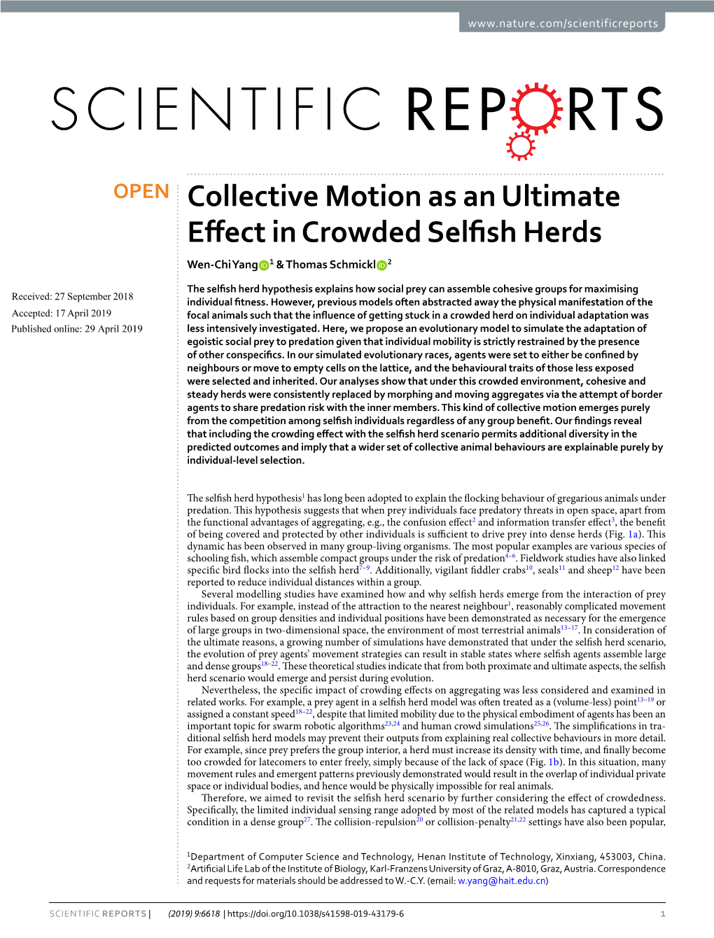 Collective Motion As an Ultimate Effect in Crowded Selfish Herds