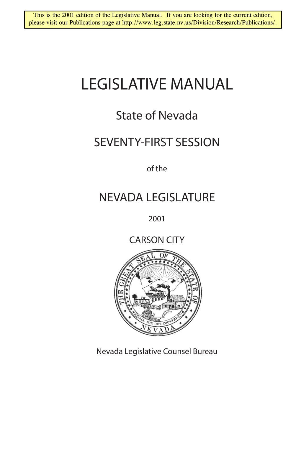 2001 Legislative Manual