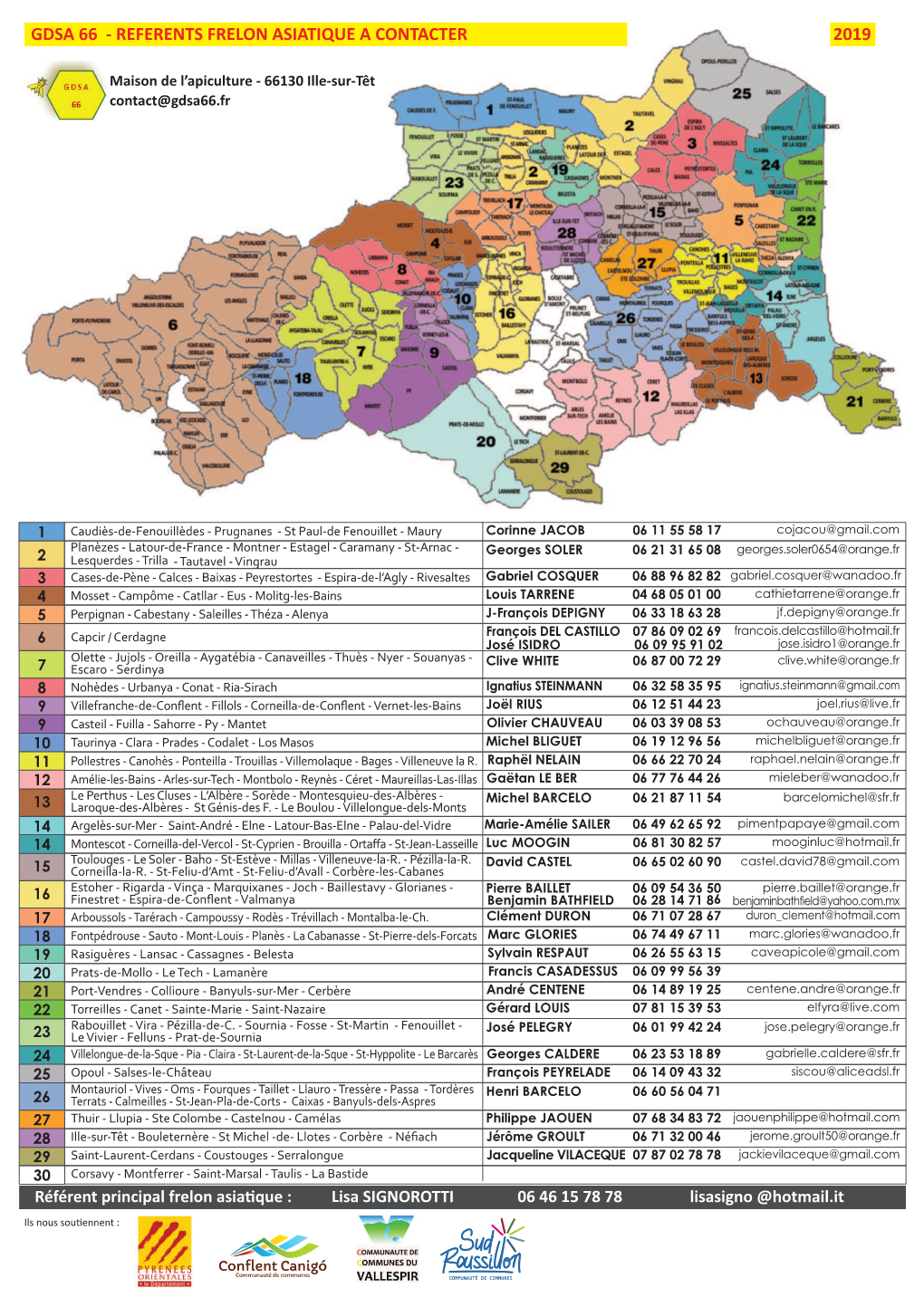 Gdsa 66 - Referents Frelon Asiatique a Contacter 2019