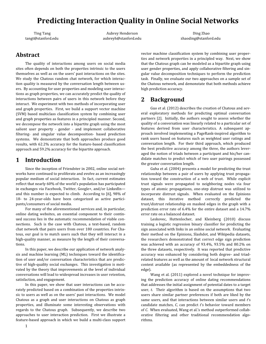 Predicting Interaction Quality in Online Social Networks