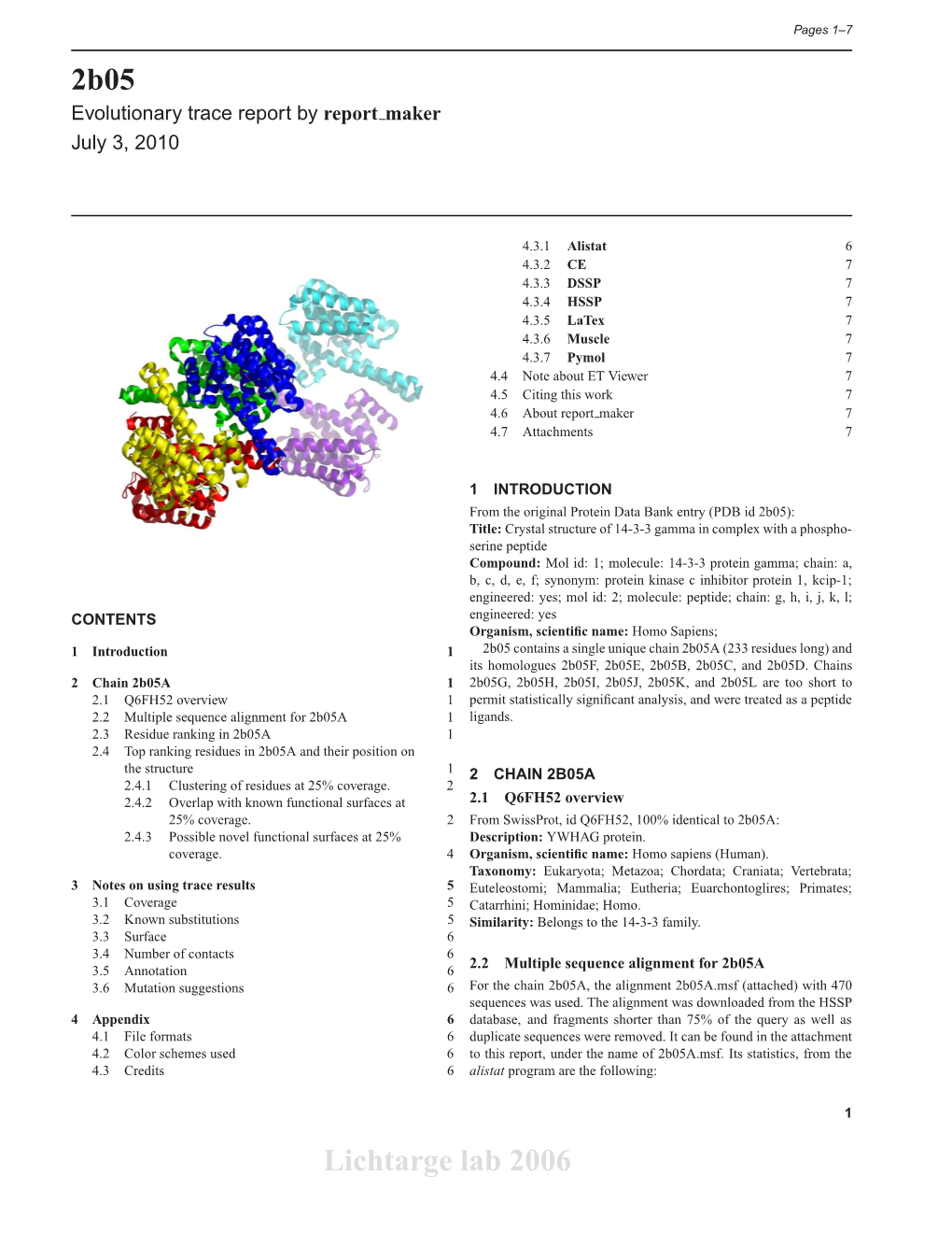 2B05 Lichtarge Lab 2006