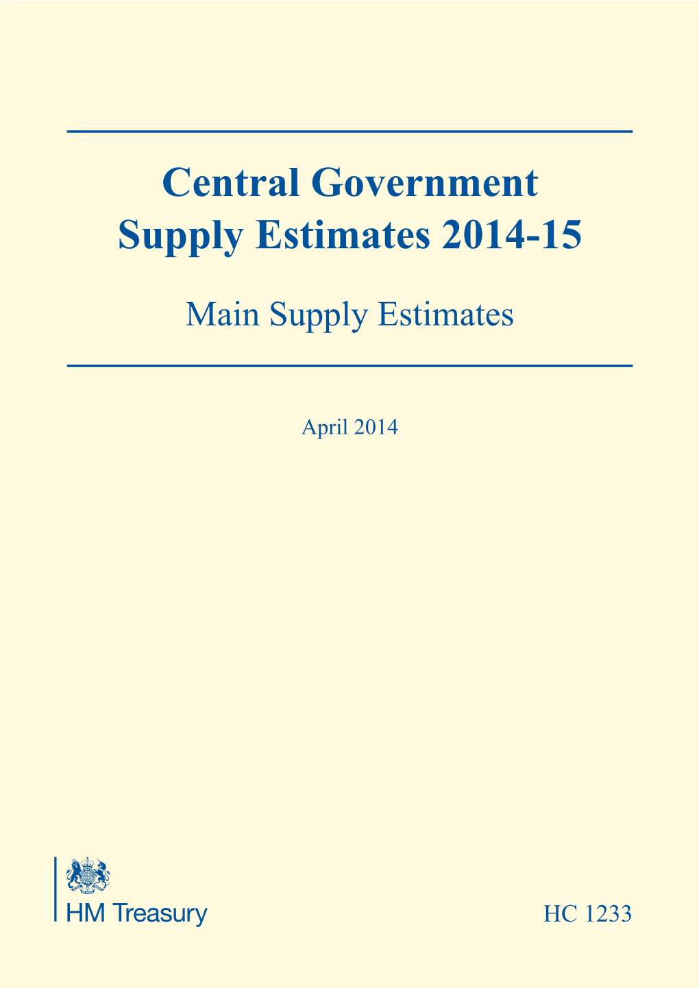 Supply Estimates 2014-15
