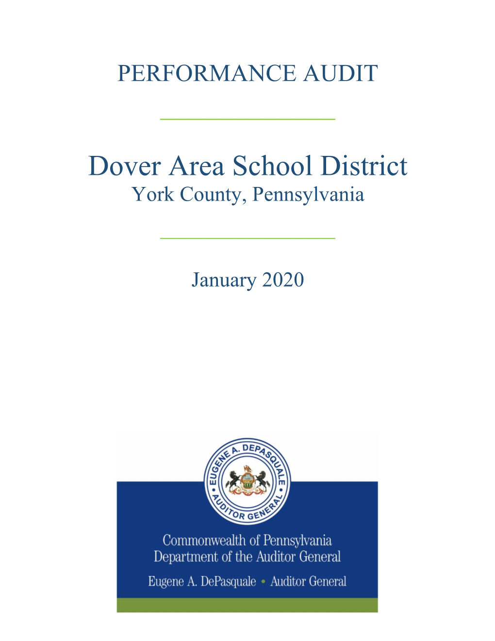 Dover Area School District York County, Pennsylvania ______