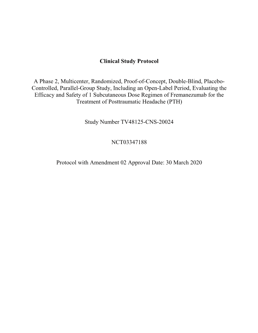 Study Protocol with Amendment 02 Study TV48125-CNS-20024