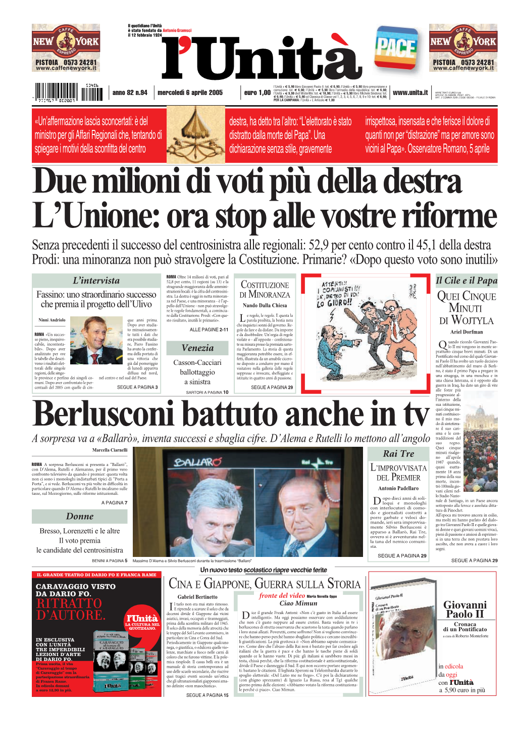 52,9 Per Cento Contro Il 45,1 Della Destra Prodi: Una Minoranza Non Può Stravolgere La Costituzione